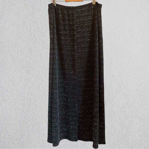 Vintage 90s black sparkly maxi slinky skirt - Picture 4 of 9